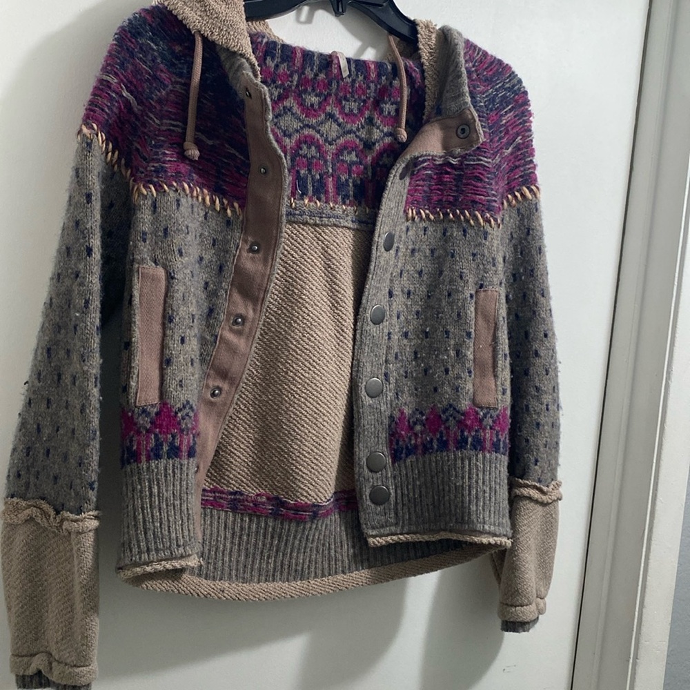 Free people fair isle knitted sweater